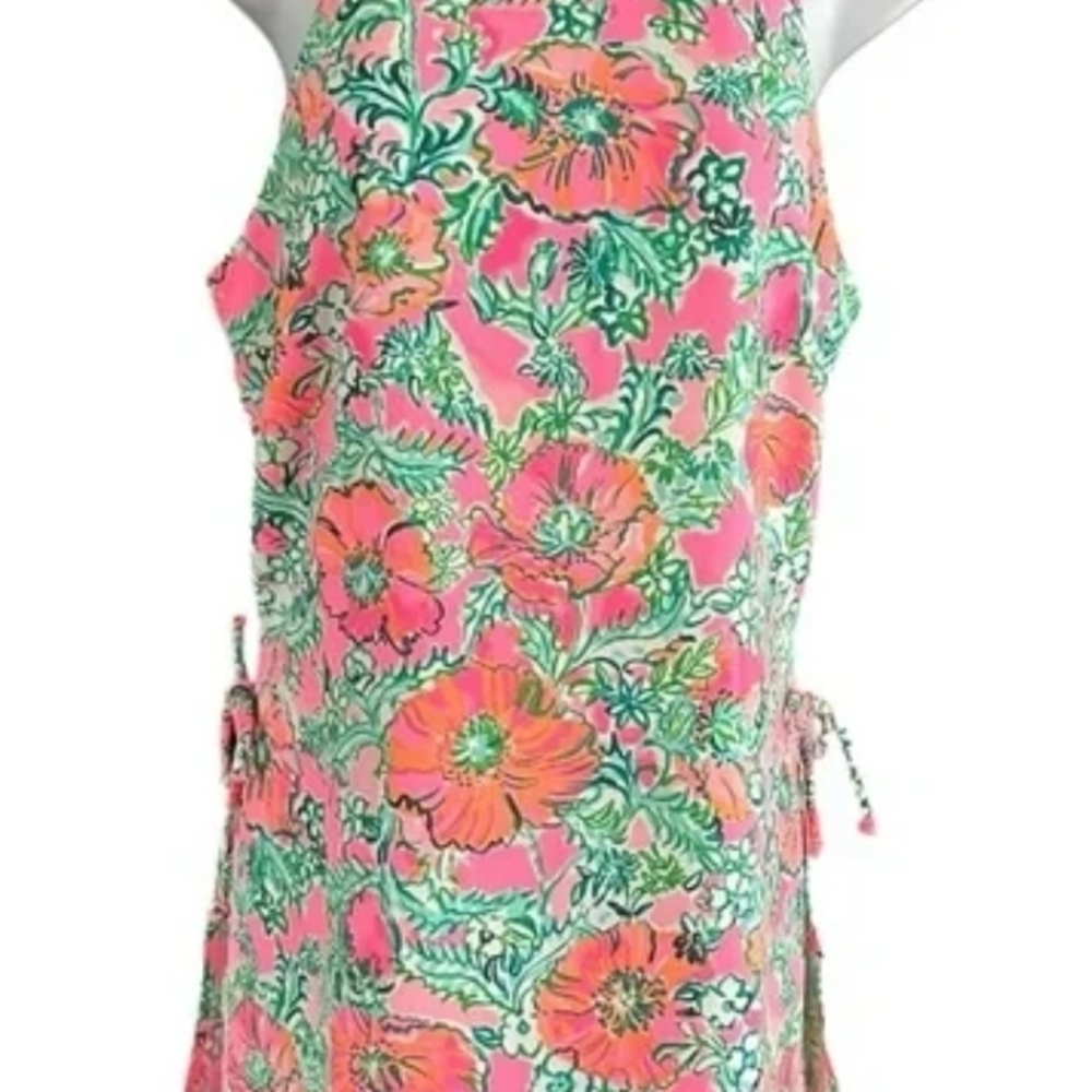 Lilly Pulitzer Pink and Green Floral Mini Dress New With Tag